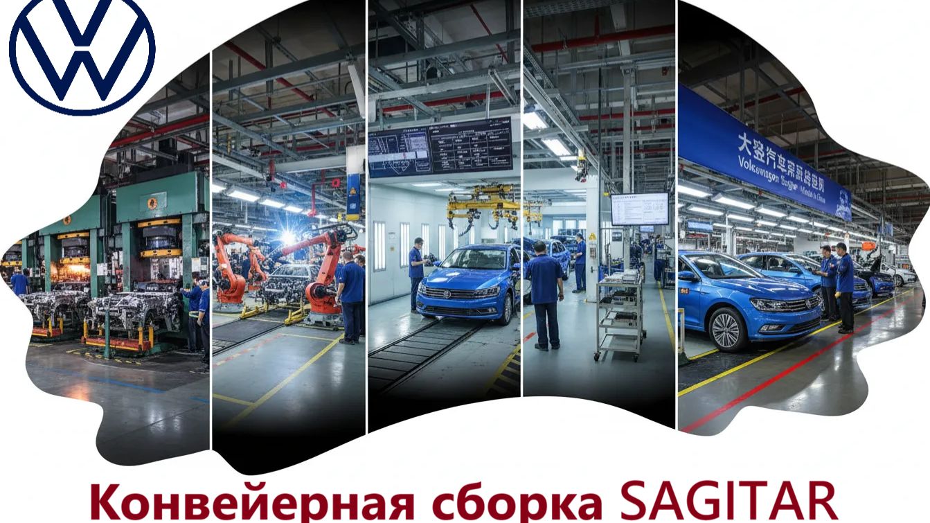 Как производят Volkswagen Sagitar в Китае – полный производственный процесс. Сборка мотора. смотреть онлайн