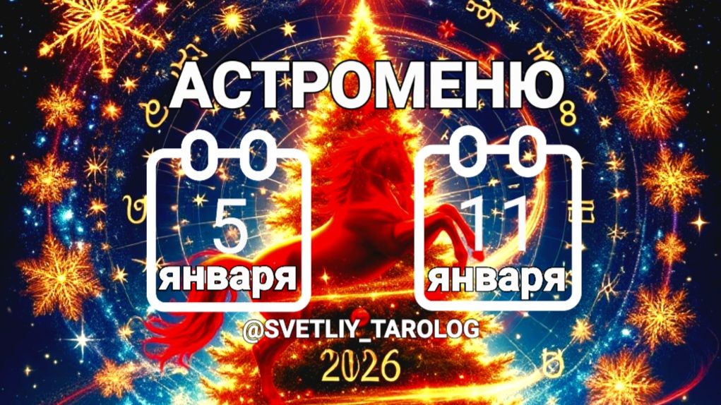 🔮 АСТРОМЕНЮ с 5 по 11 января 2026 года 🔮 смотреть онлайн
