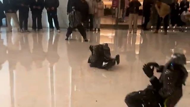 Робот-боец случайно вырубил напарника на глазах у зрителей во время шоу в Китае смотреть онлайн