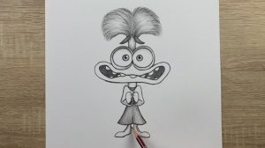 Как нарисовать персонаж Тревогу из мультфильма «Головоломка 2» карандашом