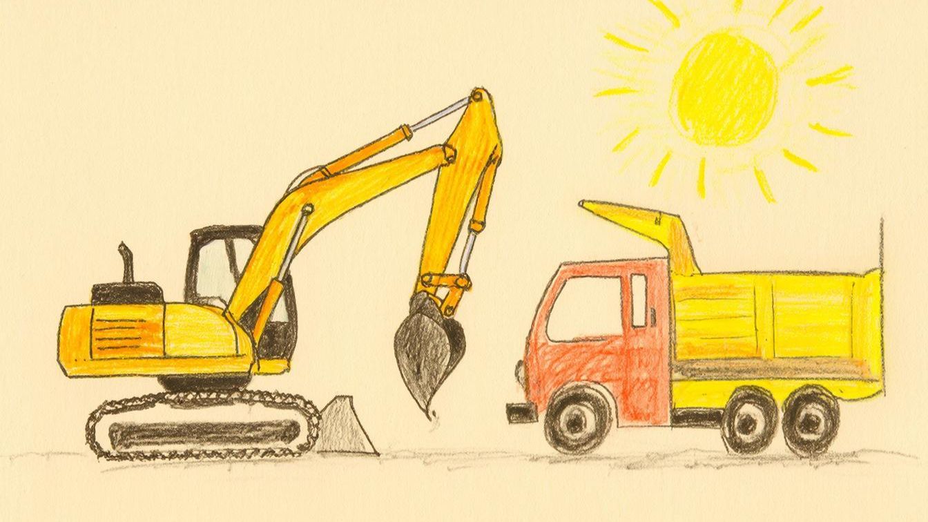 Экскаватор и Грузовик. мультики про машинки. смотреть онлайн