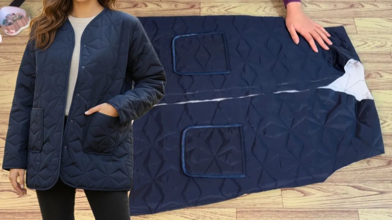 Крой и пошив стеганой куртки (фуфайка) смотреть онлайн