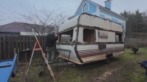 Старый прицеп караван Восстановления. Прицеп из гов.. и палок. Мне подарили прицеп Дача 2 часть.