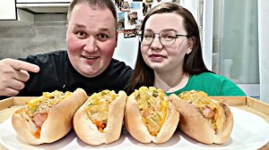 МУКБАНГ ХОТ ДОГИ / ОБЖОР домашние хот доги / MUKBANG ASMR