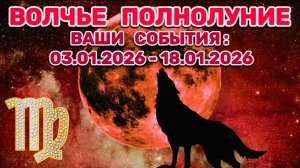 ДЕВА: "СОБЫТИЯ от ПОЛНОЛУНИЯ с 3 по 18 ЯНВАРЯ 2026 года"!!!