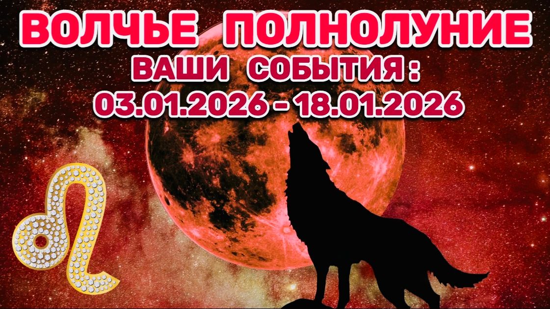 ЛЕВ: "СОБЫТИЯ от ПОЛНОЛУНИЯ с 3 по 18 ЯНВАРЯ 2026 года"!!! смотреть онлайн