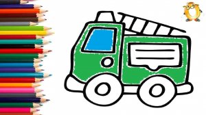 Мультик - раскраска для детей ГРУЗОВИК. Учимся как рисовать МАШИНЫ вместе с детьми // ОБУЧАШКА ТВ