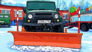 Отвал для снега на стандартный автомобиль УАЗ Hunter Хантер 315195 31520