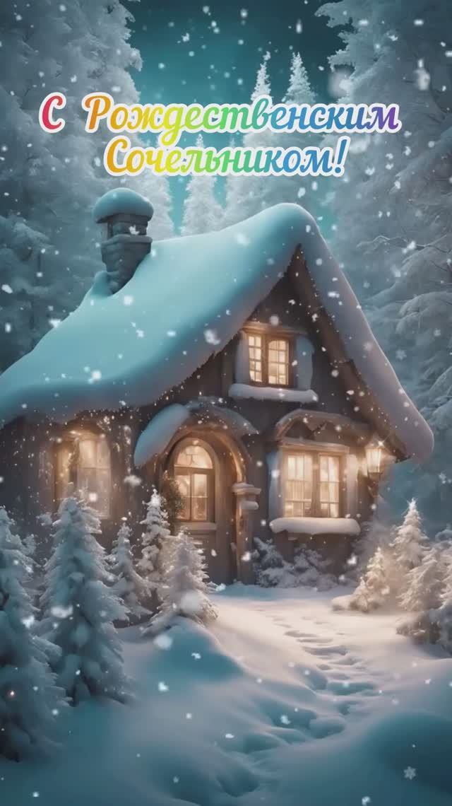 С Сочельником! #музыкальнаяоткрытка#поздравление смотреть онлайн