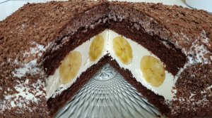 ПРОСТОЙ РЕЦЕПТ ДОМАШНЕГО ТОРТА с БАНАНАМИ! ТОРТ НА ПРАЗДНИК!