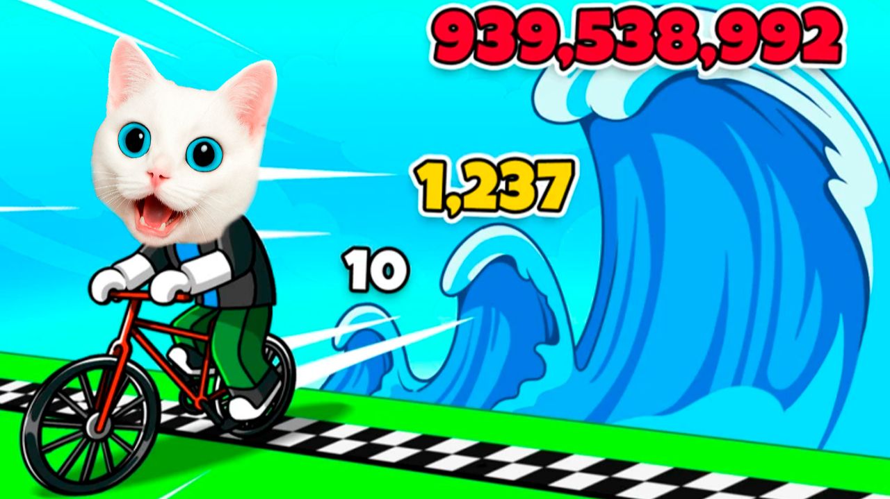 ПОБЕГ ОТ ЦУНАМИ НА ВЕЛОСИПЕДЕ В РОБЛОКС КОТЁНОК КРОНОС смотреть онлайн