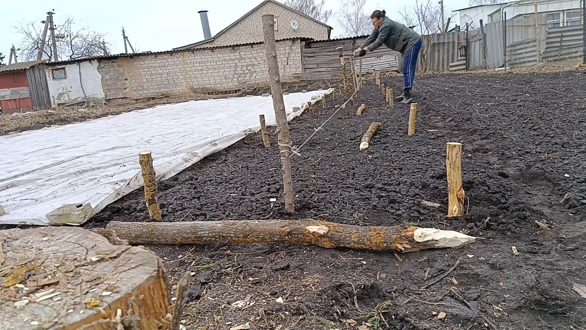 Строю бесплатную теплицу для рассады из ДРОВ в один вечер. часть 1. Март 24 2025 смотреть онлайн