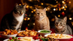 Очень интересно. Котик со своей семьей готовиться к Новому Году.