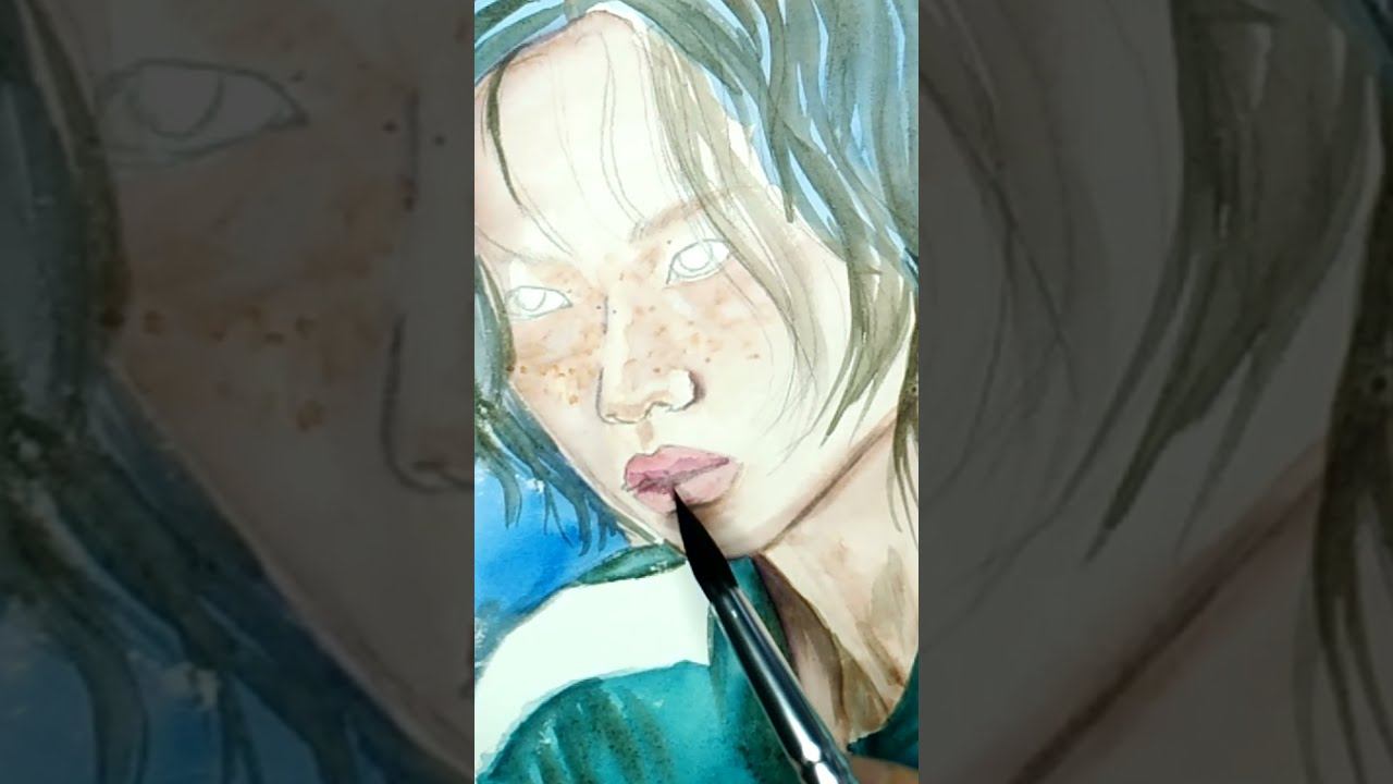 Игра в Кальмара. Игрок 067. Рисунок девушки акварелью. Чон Хо Ён — Кан Сэ Бёк смотреть онлайн