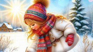 Рассвет над зимней рекой! Доброе январское утро. Музыкальная открытка.