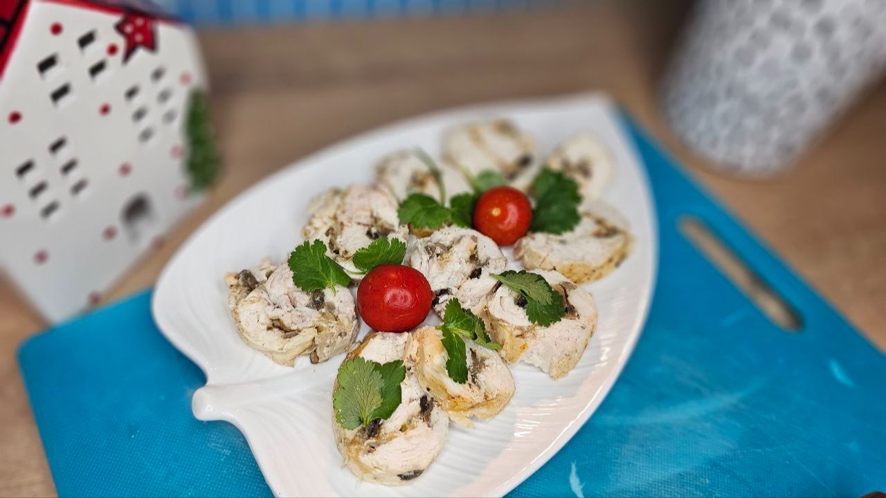 куриный рулет с грибами без заморочек! смотреть онлайн