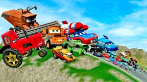 Тачки возвращаются! Все Молнии Маквин против спуска!