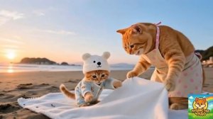 МУЛЬТФИЛЬМ ДЛЯ ДЕТЕЙ, Котенок отдыхает на море с бабушкой и мамой