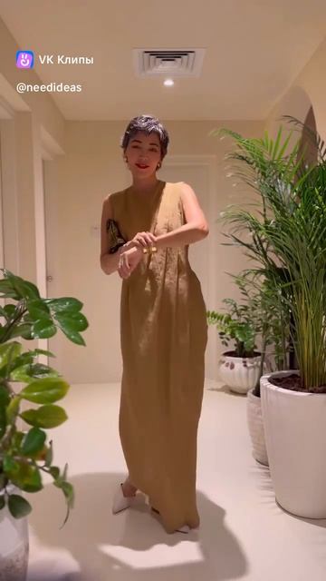 Платье лен прямое драпировка