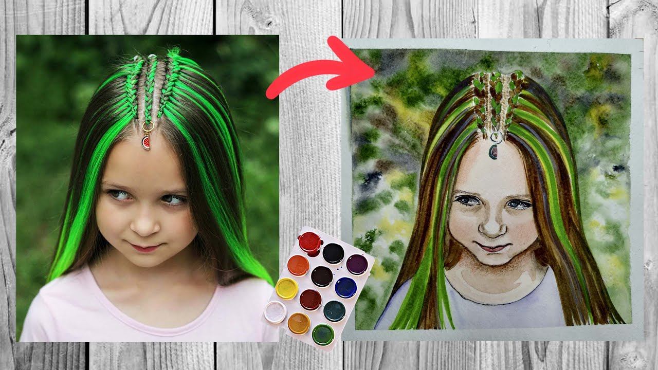 Портрет ребенка акварелью 👩🏼🎨🎨 смотреть онлайн