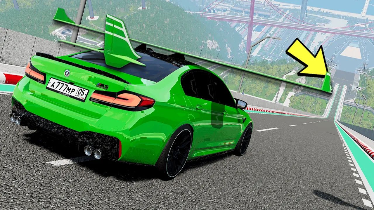 КАКАЯ МАШИНА ПРЫГНЕТ ДАЛЬШЕ С ОГРОМНОГО ТРАМПЛИНА В BEAM NG DRIVE! смотреть онлайн