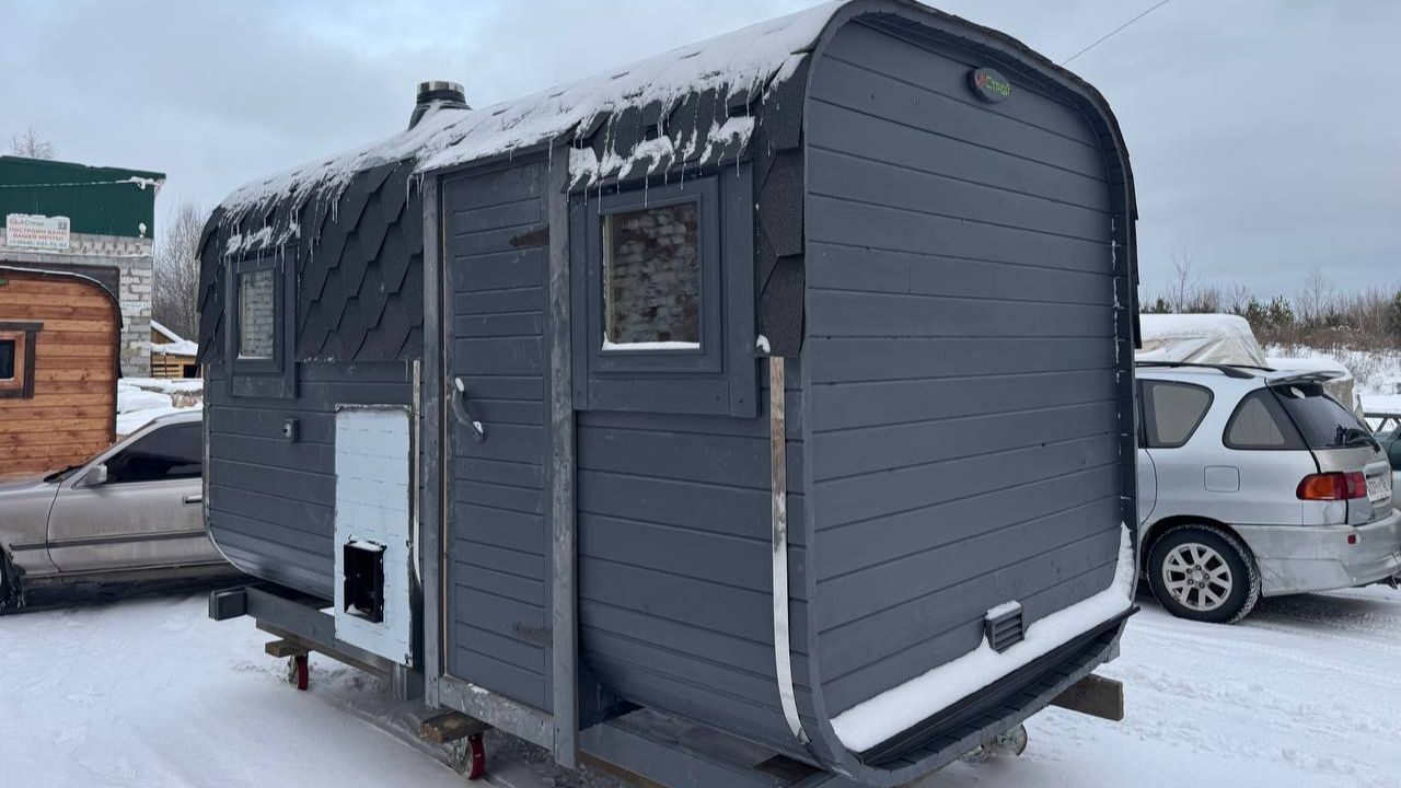 Обзор бани квадро 4х2.30м в графитовом цвете с пустой комнатой отдыха 😉 смотреть онлайн