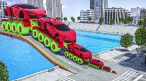 Гигантский суперкар против маленьких и обычных машин против разводного моста | Мультфильм