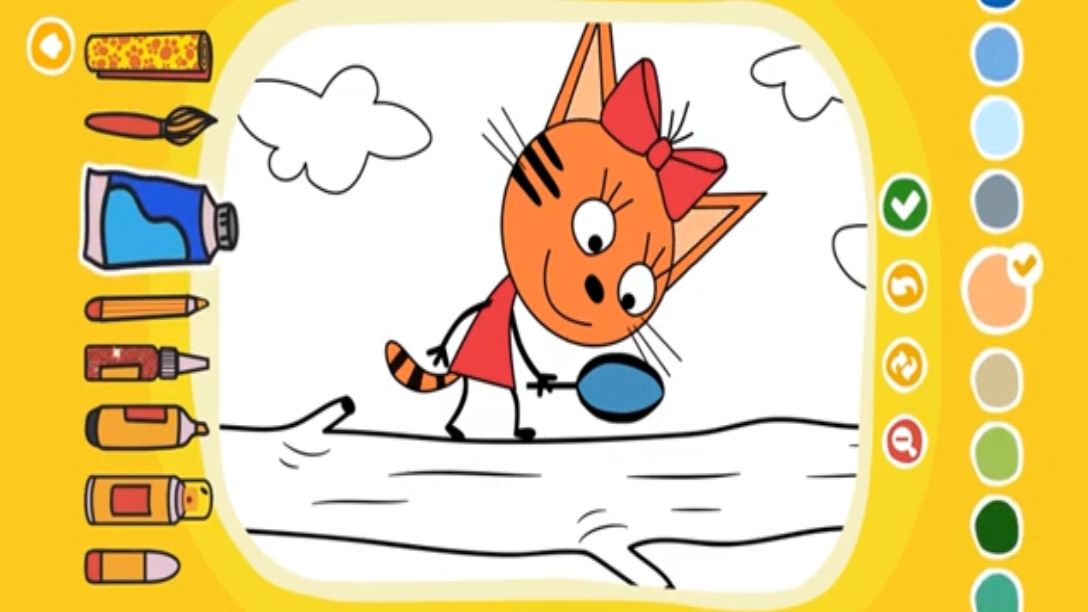 Разкраска для детей - Три кота карамелька - Три кота мультик смотреть онлайн