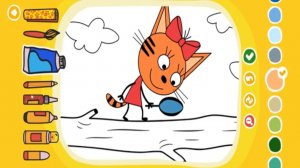 Разкраска для детей -  Три кота карамелька - Три кота мультик