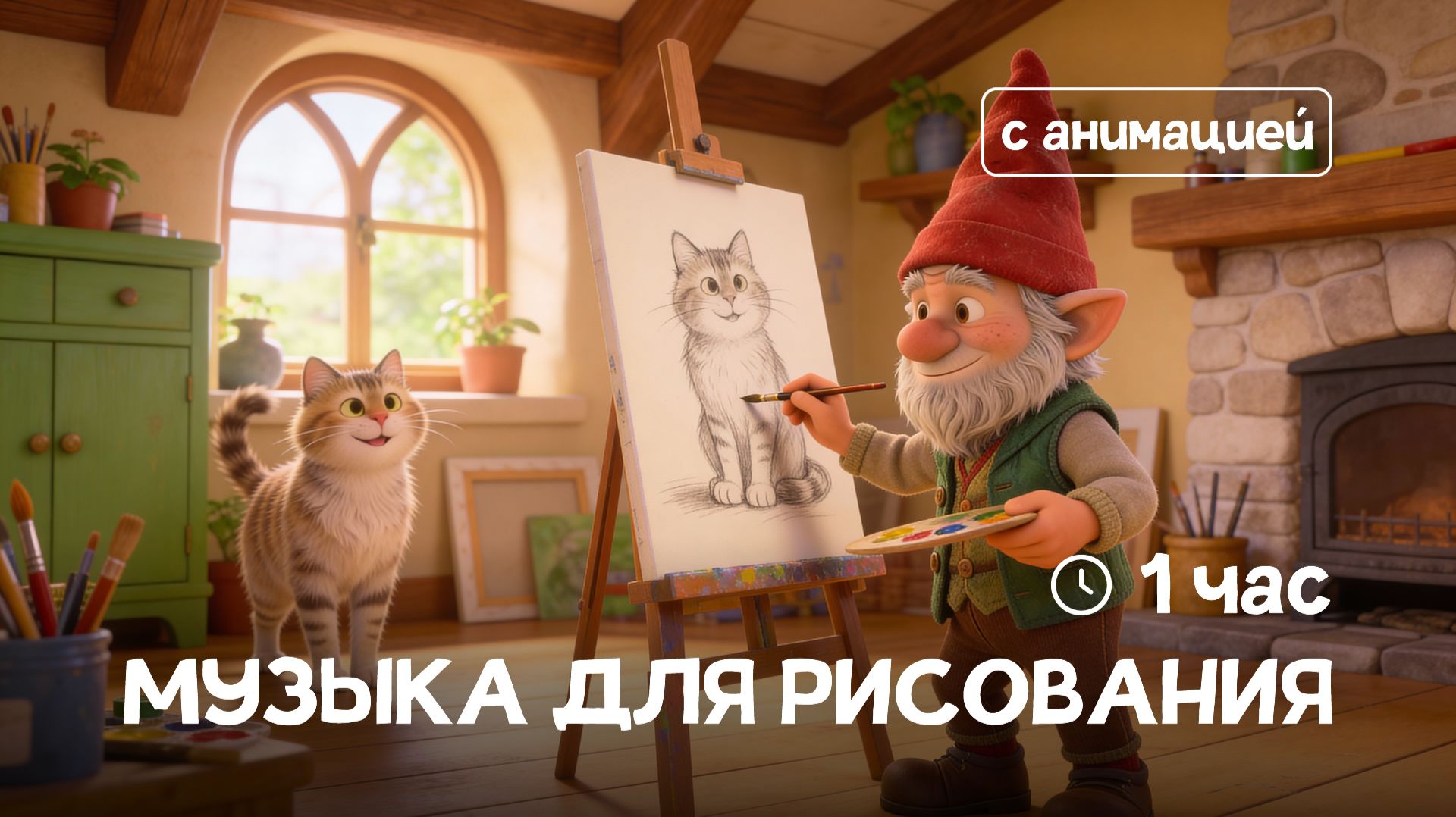 Фоновая музыка для рисования — 1 час детской музыки для рисования и творчества с анимацией смотреть онлайн