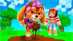 😳 СКАЙ ИЗ ЩЕНЯЧЕГО ПАТРУЛЯ МАТЕРИТСЯ В МАЙНКРАФТ!