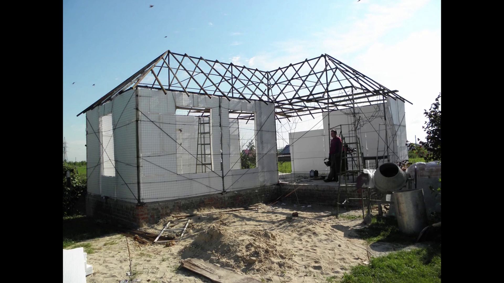 строительство беседки  без кирпича.  стены  из пенопласта.  декор стен из арт бетона.мастер класс смотреть онлайн