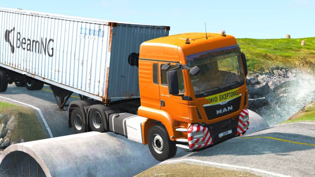 Автомобили против бетонных труб и выбоин 😱 | BeamNG.Drive | Бемиджи Драйв смотреть онлайн