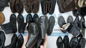 40304 Обувь демисезонная, зимняя (~90% нат. кожа), 18пак, scarpe invernale, секонд (cream/extra) опт