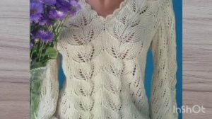 Вяжем красивый узор для кофточки ,  рукава .