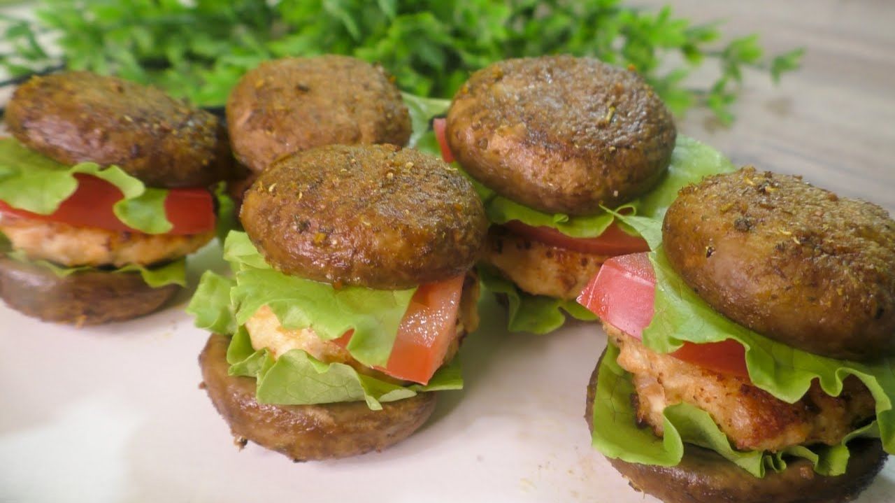 Шампиньоны не фарширую! Просто готовлю закусочные бургеры с куриной грудкой! смотреть онлайн
