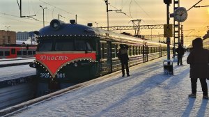 Рождественские морозы. Поездка на Ретропоезде ЭР2К 901 "Юность" Гатчина Балтийская - Санкт-Петербург