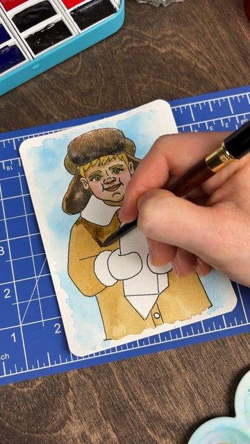 Рождественская открытка  #Рождество  #акварель  #открытка смотреть онлайн