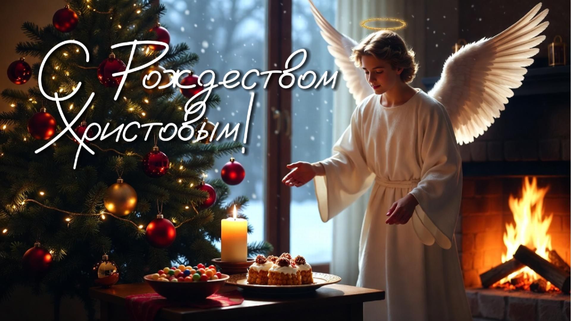 Поздравление с Рождеством Христовым! Красивая видео открытка!