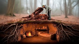 Постройка тайной и уютной лачуги под пнем, мечта детства.