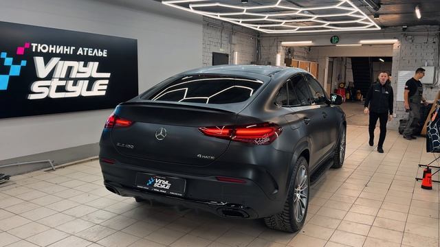 Бронирование кузова Mercedes-Benz GLE матовой полиуретановой плёнкой и антихром смотреть онлайн