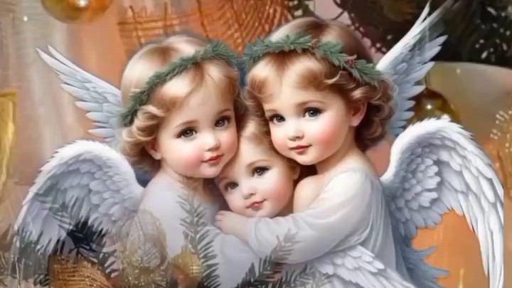 Рождественский Сочельник Рождество Христова С праздником Красивая Детская песенка Красивые Ангелы смотреть онлайн
