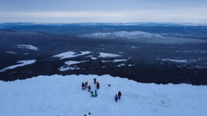 Новогодний Урал с высоты: гора Иремель.