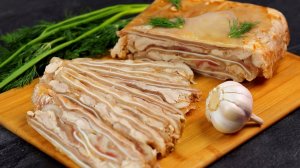 Закуска,которую я всегда готовлю на Праздник! Рецепт из свиных ушей! Мраморная закуска!