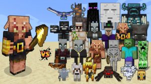 БРУТАЛЬНЫЙ ПИГЛИН С КОПЬЁМ ПРОТИВ МОБОВ МАЙНКРАФТ