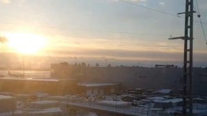 ПРЕДРОЖДЕСТВЕНСКИЙ ВЕЧЕР ПОДМОСКОВЬЯ ИЗ ОКНА АЭРОЭКСПРЕССА!