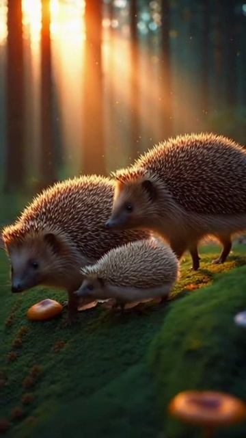 Семья Ежей ищут грибы😊 смотреть онлайн