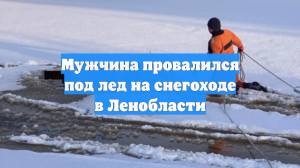 Мужчина провалился под лед на снегоходе в Ленобласти