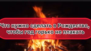 Что нужно сделать в Рождество, чтобы год горько не плакать