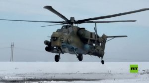 مشاهد لمروحية "Mi-28" الهجومية في مهمة قتالية